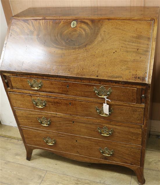 A George III mahogany bureau W.94cm